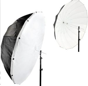 White parabolic umbrella 105 cm